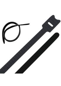 50 Hook and loop cable ties, 202 x 12 mm, black
