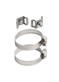 1 Mounting kit for fixing posts, steel|stainless steel, silver