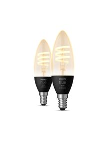 PHILIPS Hue White Ambiance E14 Filament Kaars 2-pack 350 - Zwart