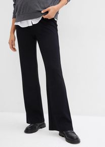 Pantaloni prémaman in punto di Roma con gambe leggermente svasate, Nero, Taglia 42/44 (S), bonprix