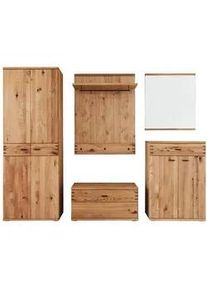 Waldwelt Garderobe , Holz, Holzwerkstoff , Wildeiche , furniert, massiv , 1 Schubladen , 260x208x37 cm , Garderobe, Garderoben-sets & Serien, Garderoben-sets