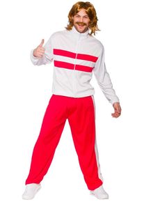 WICKED 80'er retro joggers i rød og hvid