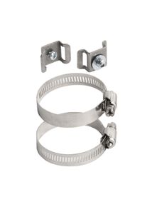 Kit de montage pour poteau de fixation, acier|acier inoxydable, argent