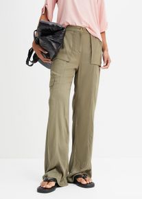 bonprix Femei Pantaloni cargo largi, verde, 54