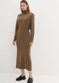 Sukienka dzianinowa z wełną merino, brązowy, 36/38, bonprix