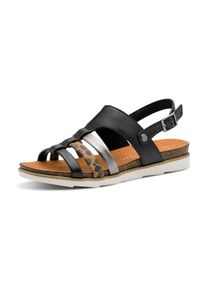 Marco Tozzi Dames Sandaal karamel / zwart / zilver 36