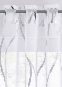 Transparant gordijn met glanzende print (1 stuk) - wit - maat 145incl. lussenx140 cm - bonprix