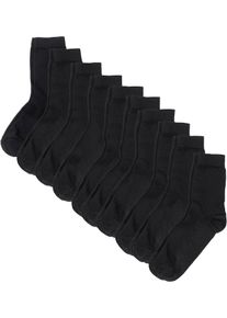 Basic sokken (10 paar) - zwart - maat 39-42 - met katoen - bonprix