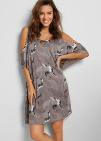Strandjurk met cut-outs - grijs - maat 56/58 (3XL) - bonprix