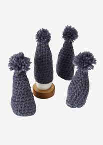 Eierwarmer muts (set van 4) - grijs - maat Onesize - bonprix