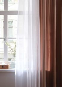 Transparant effen gordijn (1 stuk) - bruin - maat 225x140 cm - bonprix