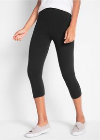 Stretch capri legging (set van 2) - zwart - maat 32/34 (XS) - met katoen - bonprix