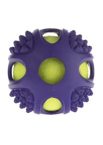 1 balle de tennis de 10 cm de diamètre, en caoutchouc 2 en 1 - Jouet pour chien