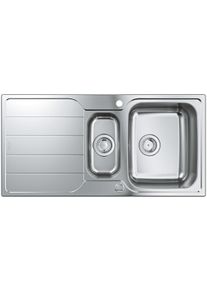 Grohe K500 Edelstahlspüle Küchenspüle Einbauspüle mit Abtropffläche 1,5 Becken Edelstahl