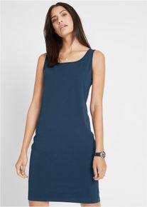 Figurbetontes Shirtkleid (2er Pack), blau, Größe 40/42 (M), mit Baumwolle, bonprix