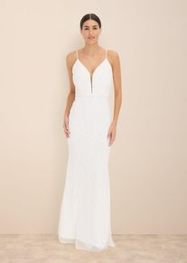 Brautkleid mit Paillettenstickerei, weiß, Größe 50, bonprix