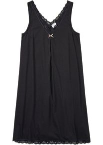 Kurzes Nachthemd aus softem Viskose-Mix - schwarz - Größe 44/46 (L) mit Baumwolle- bonprix