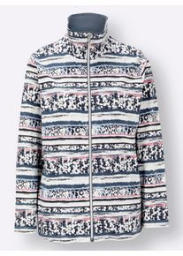 feel good Dames Huispak van interlock in rookblauw gedessineerd ,maat 24/25, Witt, 60% Katoen, 40% Polyester