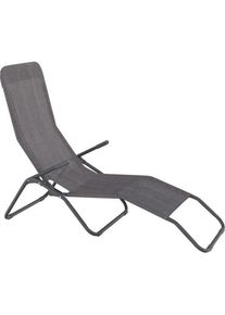Xora Gartenliege , Anthrazit, Braun , Metall, Textil , 56x96x145 cm , klappbar , Gartenmöbel, Gartenliegen, Sonnenliegen