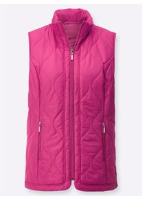 Damen Steppweste im Wellenmuster in fuchsia ,Gr&ouml;&szlig;e 48, WITT, 100% Polyester. Wattierung: 100% Polyester