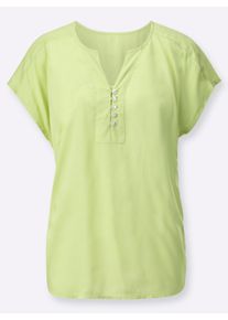 Dames Comfortblouse met knoopsluiting in pistache ,maat 36, WITT, 100% Viscose