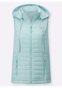 Damen Steppweste mit abnehmbarer Kapuze in mint ,Größe 36, WITT, 100% Polyester. Wattierung: 100% Polyester