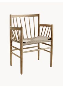 FDB Møbler FDB Møbler Ręcznie tkane krzesło z drewna dębowego J81 Beżowy Lite drewno, Drewno S 65 x G 54 cm