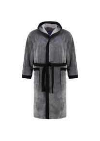 Morgenstern Bademantel aus Softvelours mit Kapuze, Grau, 5XL