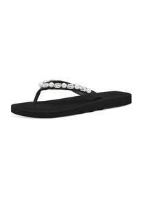 Tamaris Dames Teenslipper zwart / transparant / parelwit 36