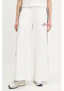 EA7 Emporio Armani pantaloni de trening culoarea alb, cu imprimeu, AF12114.7W000152