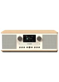 pure Classic C-D6 - De charmante CD-speler en digitale radio in katoenwit/eiken