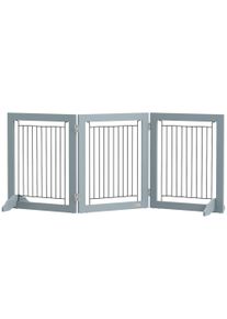 PawHut Foldable Pet Gate, with Three Panels & Two Support Feet - Grey | Aosom Ireland