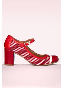 Nemonic Charol Leder Mary Jane Pumps in Rot