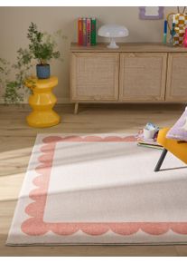 Tapis poil ras Frame Orange 120x170 cm - Tapis poil court design moderne pour salon