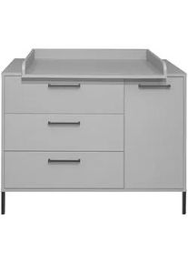 Jimmylee Wickelkommode , Grau , Metall , 1 Fächer , 3 Schubladen , 119x91-101x45-77 cm , DIN EN ISO 9001 , Baby & Kindermöbel, Babyzimmer, Wickelkommoden & Zubehör, Wickelkommoden