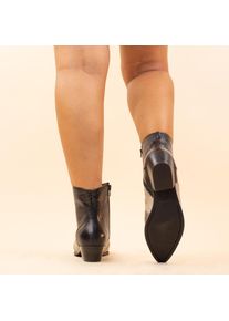 DWRS Label Enkellaarsjes 3631 monkey black stone dames leer