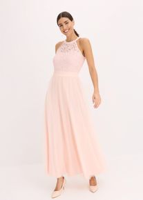 bonprix Femei Rochie maxi cu dantelă și fustă cu tul, roz, 46
