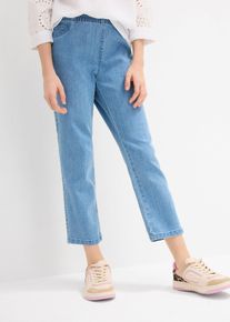 bonprix Pantalón capri sin cierre con talle medio, azul, 152