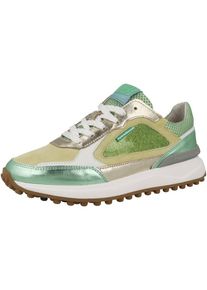 Floris van Bommel Dames Sneakers laag lichtgeel / goud / grijs / smaragd / lichtgroen 41