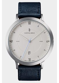 Men's Automatic Watch – Silver - Brushed Steel Case, Sapphire Glass, Leather Strap - 38h Power Reserve, 42mm , Swiss Automatic Movement - Lilienthal