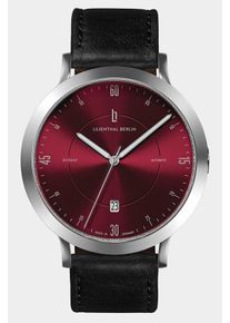 Zeitgeist Automatik - Men's watch - Silver Bordeaux - Sapphire crystal - black leather - 42,5 mm - Schweizer Automatikwerk - Lilienthal Berlin