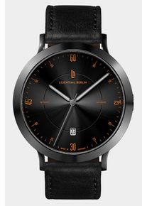 Zeitgeist Automatik - Men's watch - Dark Silver Orange - Sapphire crystal - black leather - 42,5 mm - Schweizer Automatikwerk - Lilienthal Berlin