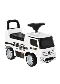 HOMCOM Toy Car Officially Licensed Mercedes, w/ 2 Flashing Headlights and Music, Under-Seat Storage, White | Aosom Ireland