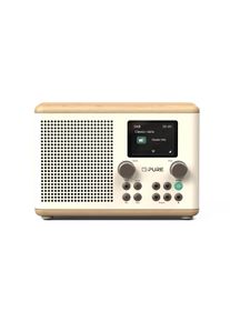 pure Classic H4 - Charmante digitale radio in wit katoen/eiken