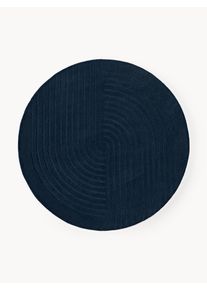 Okrągły ręcznie tuftowany dywan z wełny Mason Niebieski Wełna Ø 120 cm (Rozmiar S) | Westwing Collection