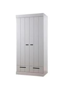 Livetastic Drehtürenschrank , Grau , Holz , Kiefer , massiv , 1 Fächer , 2 Schubladen , 94x195x53 cm , in verschiedenen Holzdekoren erhältlich , Schlafzimmer, Komplette Schlafzimmer und Serien, Schlafzimmerserien