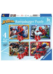 Ravensburger | 12 + 16 + 20 + 24 Piece Spider-Man Jigsaw Puzzles | Spider-Man, 4 in a box | From age 3 + Childrens Puzzles