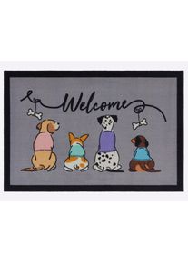 unisex Voetmat in Hond ,maat 40x60 cm, WITT, 100% Polyamide