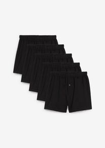 Boxershorts (5-pack) med ekologisk bomull - svart - storlek 128/134 - bonprix