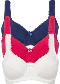 BH med bygel i ekologisk bomull (3-pack) - lila - storlek 85B - bonprix